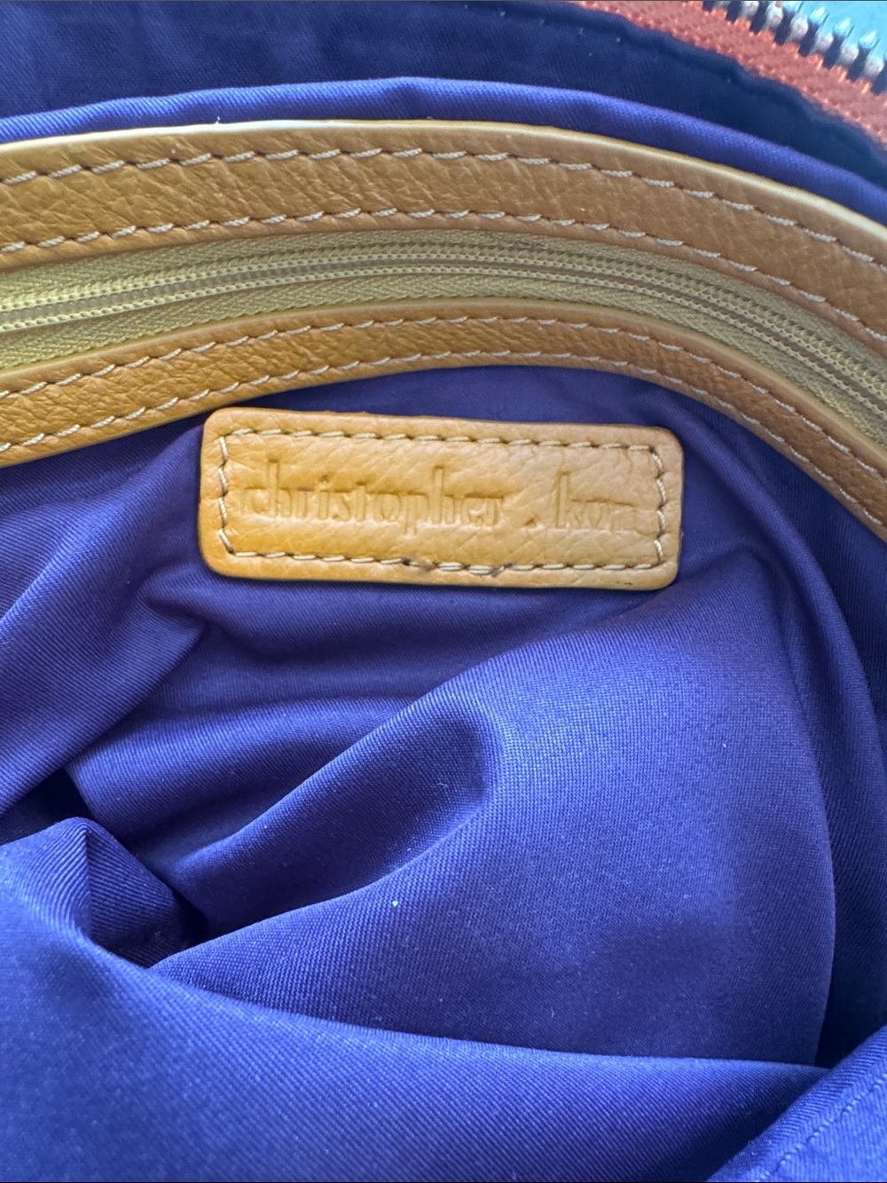 Christopher Kon yellow leather bag with purple lining - Picture 9 of 14